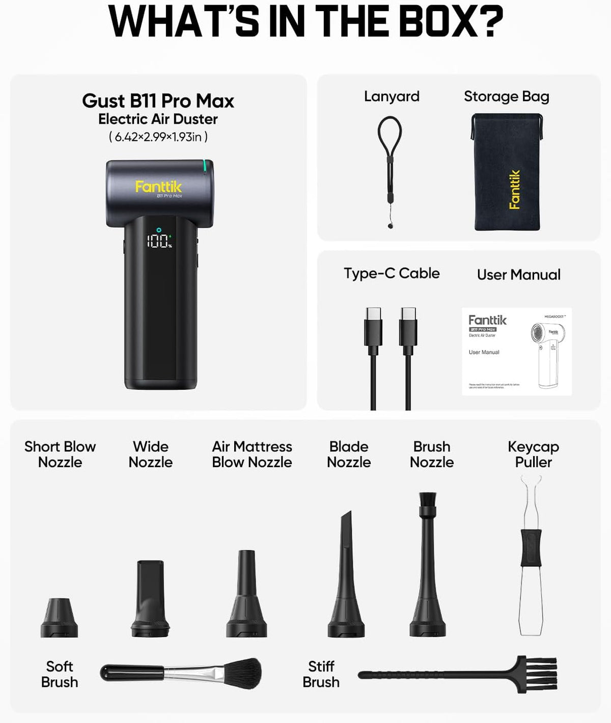 Fanttik B11 Pro Max Electric Air Duster with Powerbank Function