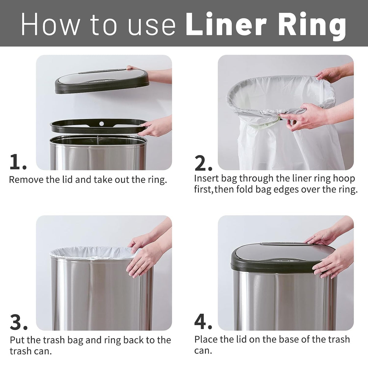 Voltara™ 13-Gallon Luxury Touchless Kitchen Trash Bin