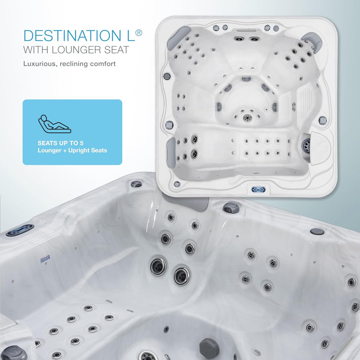 AquaLife™ Smart 59-Jet Hot Tub (Ambient lighting & Bluetooth Stereo System)