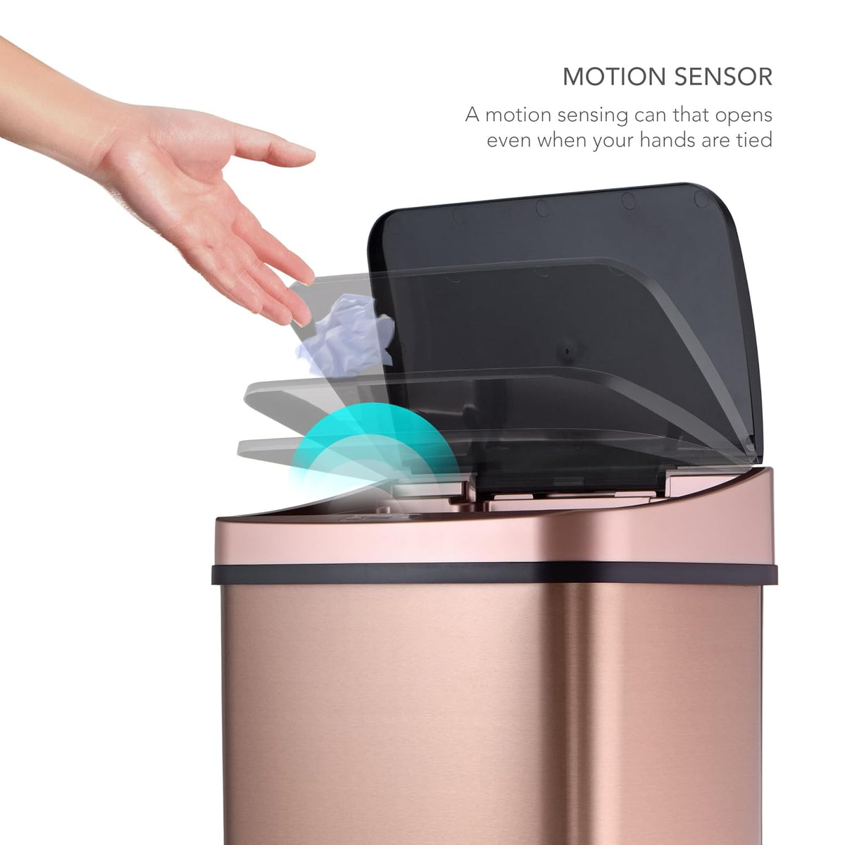 Voltara™ 13-Gallon Luxury Touchless Kitchen Trash Bin
