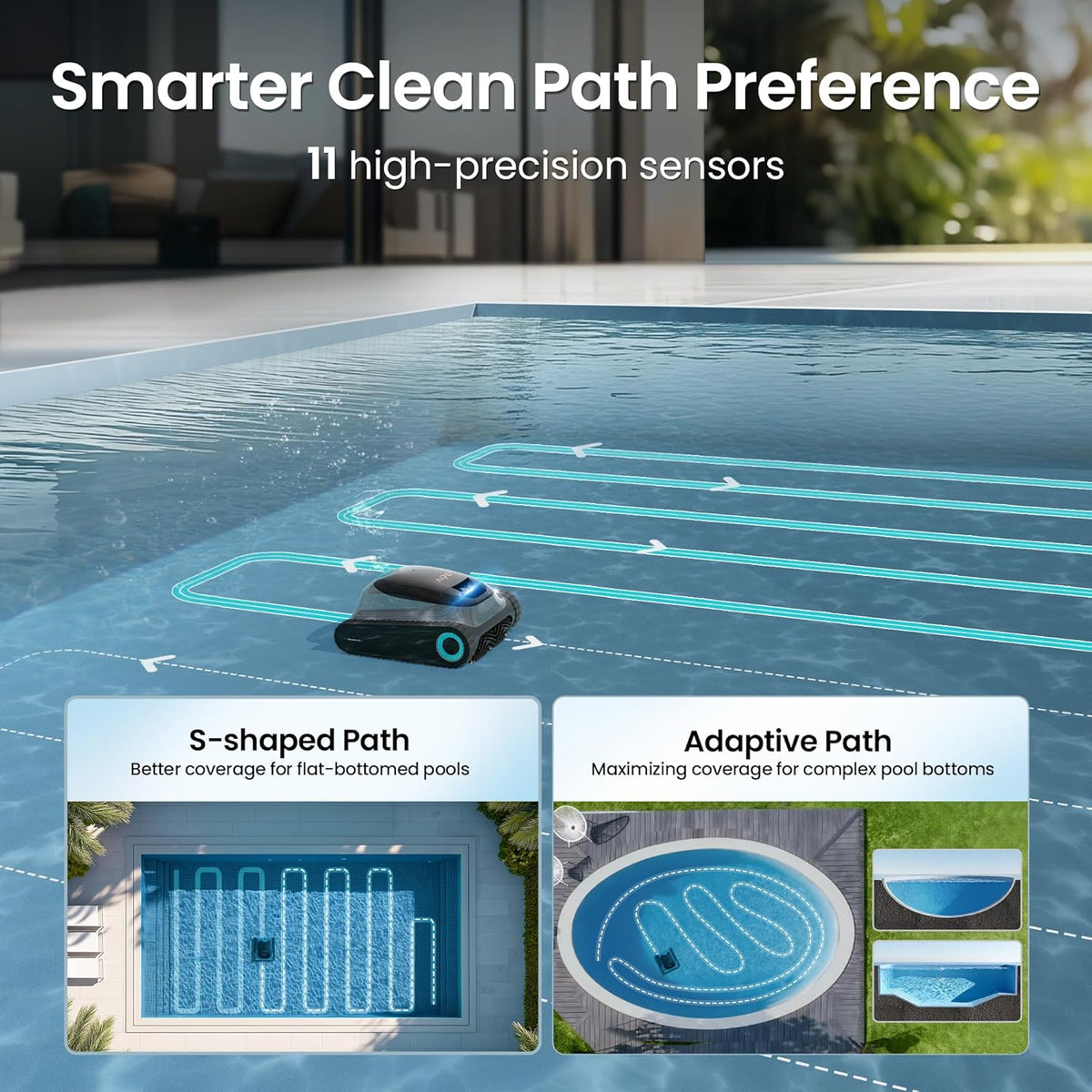 (2026 Upgrade) Aiper Scuba S1 Robotic Pool Cleaner, Weekly Custom Cleaning Plan, 270 Min Runtime, Over-the-Waterline Scrubbing, Smarter Navigation with 11 High-Precision Sensors, App Support
