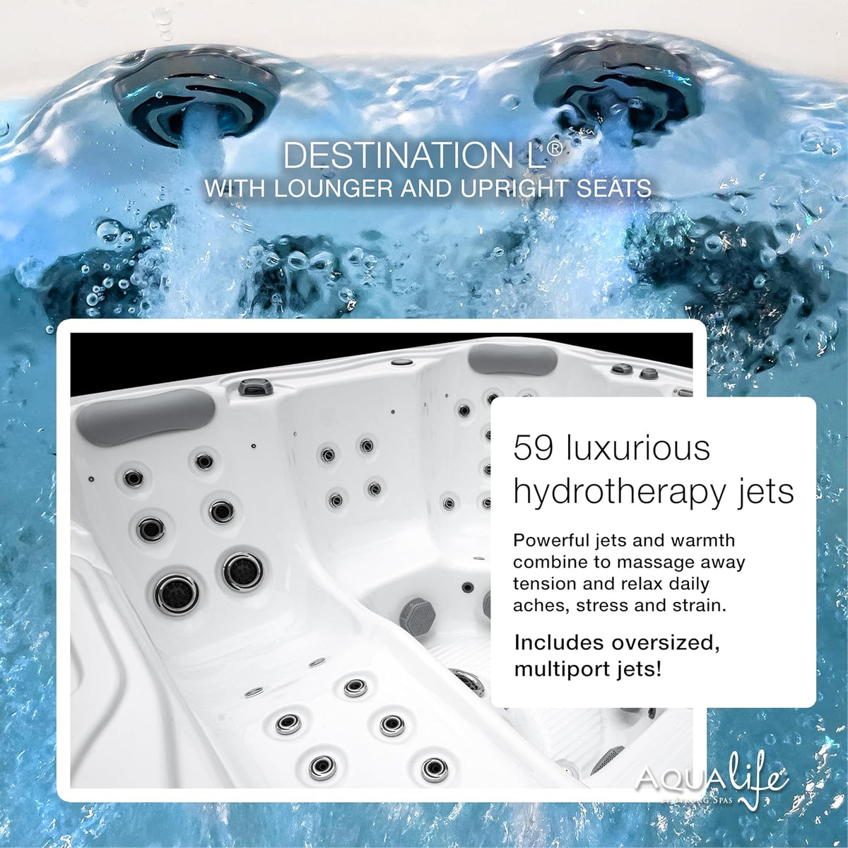 AquaLife™ Smart 59-Jet Hot Tub (Ambient lighting & Bluetooth Stereo System)